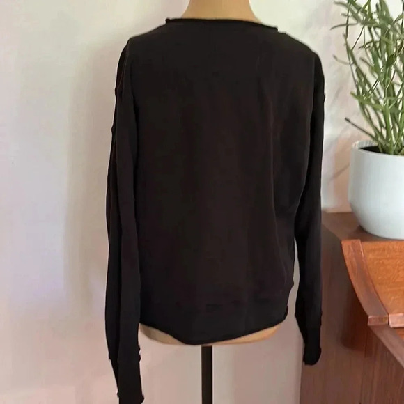 Frank & Eileen black long sleeve sweatshirt raw edges great condition sz M - Picture 4 of 7